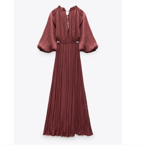 Zara * Satin Cut Out Maxi Dress - Picture 11 of 16